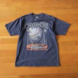 Pro Player New York Yankees T Shirt Mens Blue 1998 World Series Champions L 90s